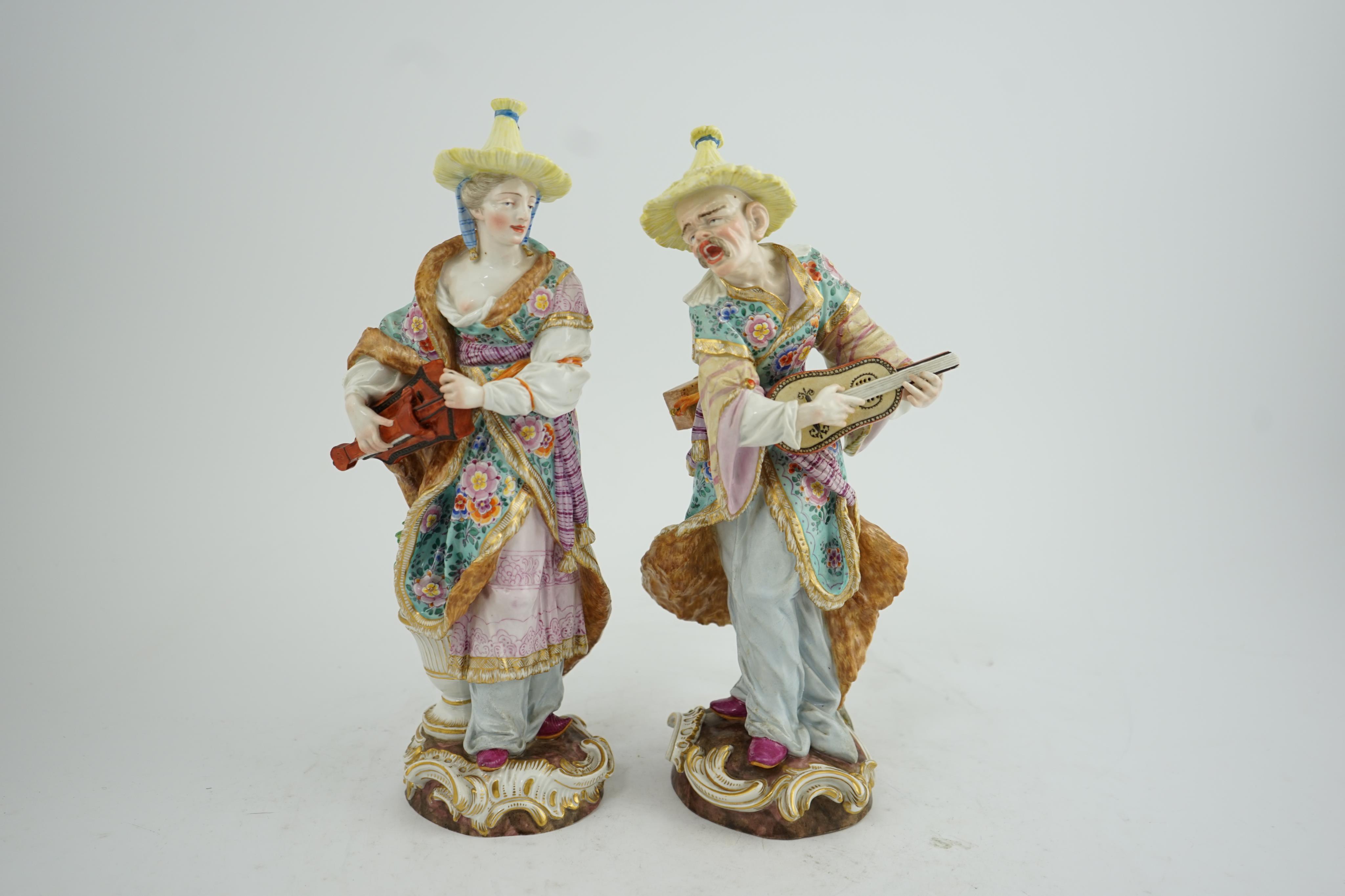 A pair of Meissen Malabar Musicians, 19th century